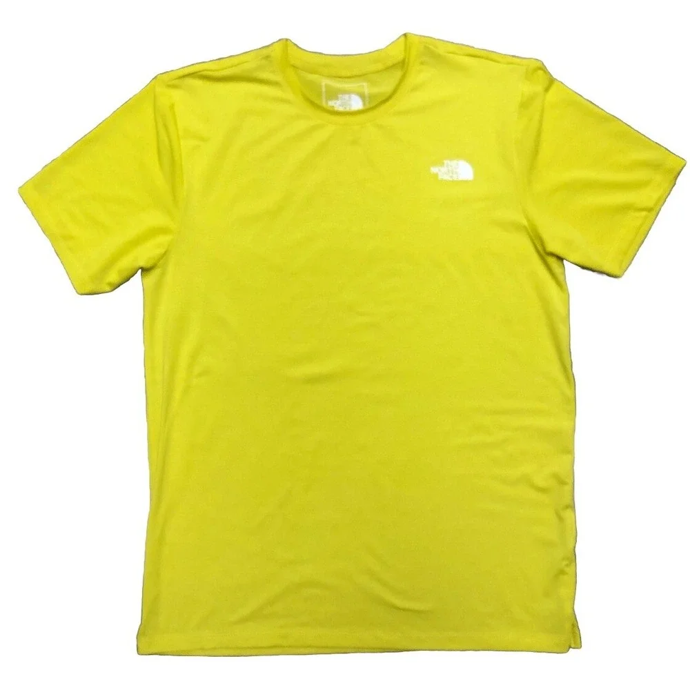 North Face T Shirt‎ Men's S Yellow Outdoors Athletic Hiking *spot